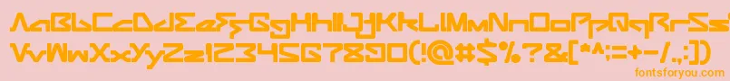 ANDROID ROBOT-Schriftart – Orangefarbene Schriften auf rosa Hintergrund