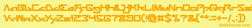 ANDROID ROBOT-fontti – oranssit fontit keltaisella taustalla