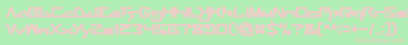 ANDROID ROBOT-fontti – vaaleanpunaiset fontit vihreällä taustalla