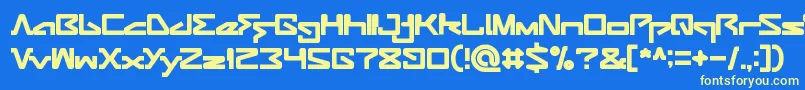 ANDROID ROBOT Font – Yellow Fonts on Blue Background