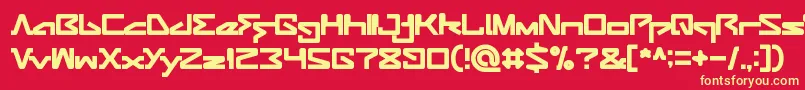 フォントANDROID ROBOT – 黄色の文字、赤い背景