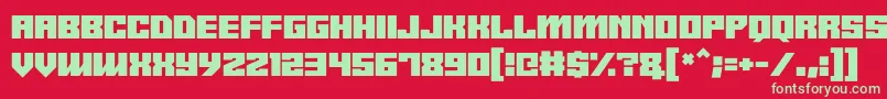 Android y-Schriftart – Grüne Schriften auf rotem Hintergrund