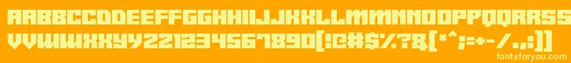 Android y-Schriftart – Gelbe Schriften auf orangefarbenem Hintergrund