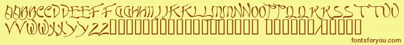 Quasi ffy Font – Brown Fonts on Yellow Background