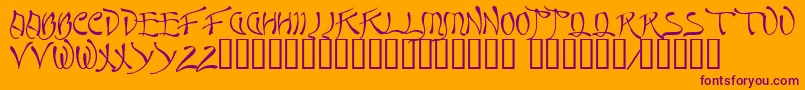Quasi ffy Font – Purple Fonts on Orange Background