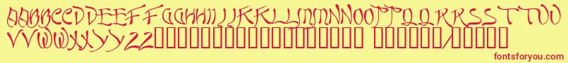 Quasi ffy Font – Red Fonts on Yellow Background
