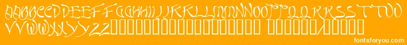 Weitere Informationen zur Quasi ffy-Schriftart Quasi ffy-Schriftart – Weiße Schriften auf orangefarbenem Hintergrund