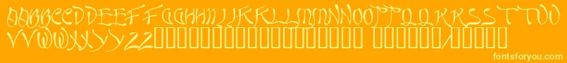 Quasi ffy Font – Yellow Fonts on Orange Background