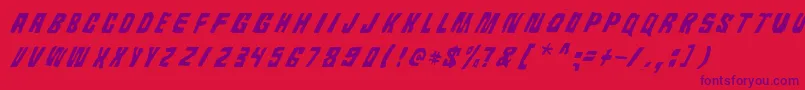 Androidi Pisa-Schriftart – Violette Schriften auf rotem Hintergrund