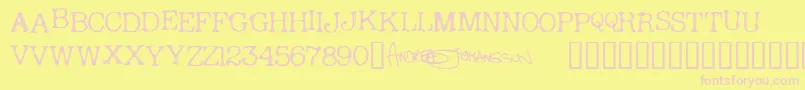 ANDRT    Font – Pink Fonts on Yellow Background