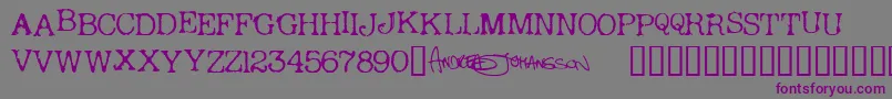 ANDRT   -Schriftart – Violette Schriften auf grauem Hintergrund