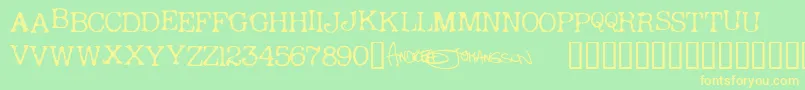 ANDRT    Font – Yellow Fonts on Green Background