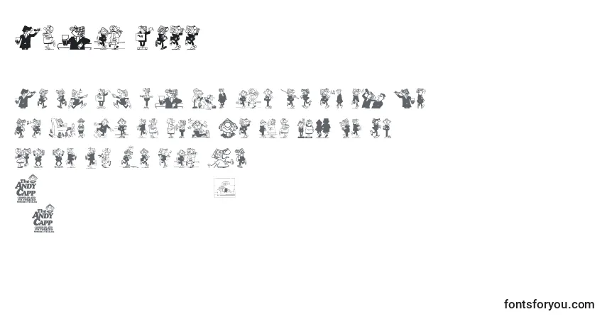 Czcionka Andy Capp – alfabet, cyfry, specjalne znaki