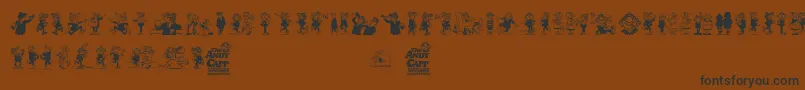 Andy Capp-Schriftart – Schwarze Schriften auf braunem Hintergrund