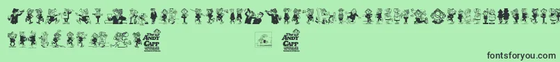 Andy Capp-Schriftart – Schwarze Schriften auf grünem Hintergrund