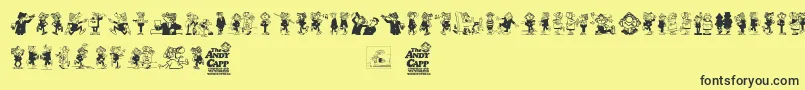 Fonte Andy Capp – fontes pretas em um fundo amarelo