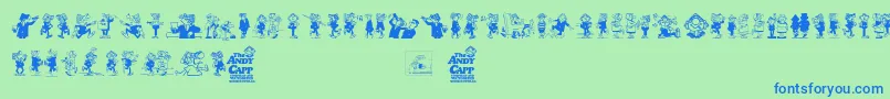 fuente Andy Capp – Fuentes Azules Sobre Fondo Verde