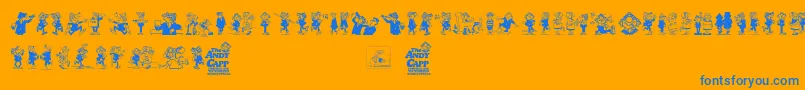 Andy Capp Font – Blue Fonts on Orange Background
