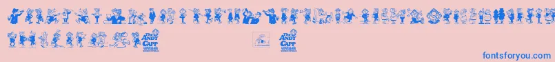 Andy Capp-Schriftart – Blaue Schriften auf rosa Hintergrund