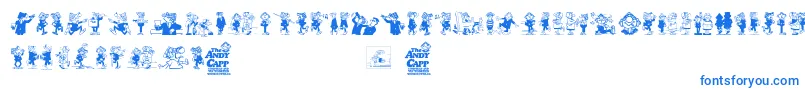 Police Andy Capp – polices bleues sur fond blanc