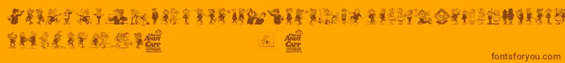 Шрифт Andy Capp – коричневые шрифты на оранжевом фоне