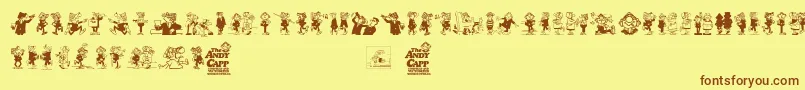 Czcionka Andy Capp – brązowe czcionki na żółtym tle