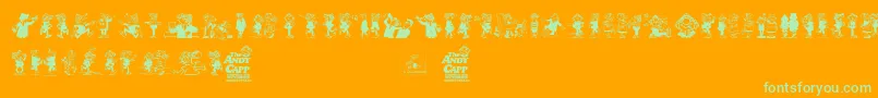 Andy Capp-Schriftart – Grüne Schriften auf orangefarbenem Hintergrund