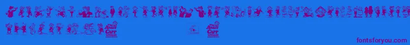 Police Andy Capp – polices violettes sur fond bleu