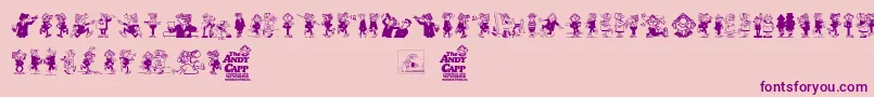 フォントAndy Capp – ピンクの背景に紫のフォント