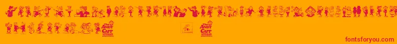 Andy Capp-fontti – punaiset fontit oranssilla taustalla