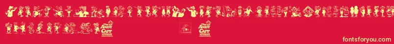 フォントAndy Capp – 黄色の文字、赤い背景