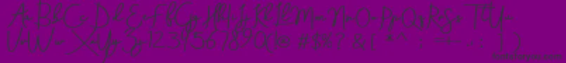 Шрифт Aneisha demo – чёрные шрифты на фиолетовом фоне