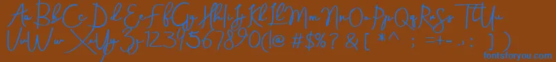 Aneisha demo Font – Blue Fonts on Brown Background