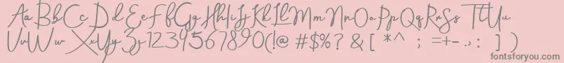 Aneisha demo-Schriftart – Graue Schriften auf rosa Hintergrund