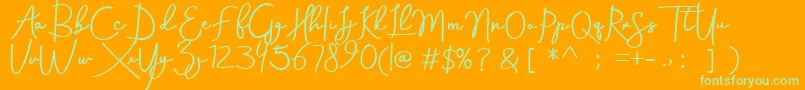 Aneisha demo Font – Green Fonts on Orange Background