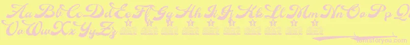 Шрифт Anette Personal Use – розовые шрифты на жёлтом фоне