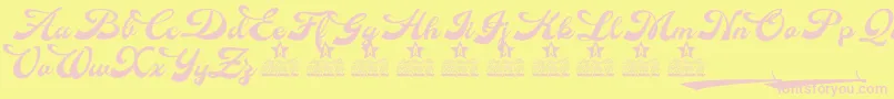 Anette Personal Use-Schriftart – Rosa Schriften auf gelbem Hintergrund