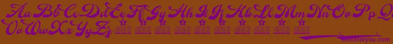 Anette Personal Use Font – Purple Fonts on Brown Background