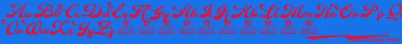 Anette Personal Use Font – Red Fonts on Blue Background
