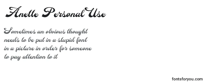Anette Personal Use Font