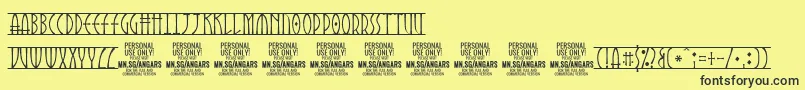 Шрифт AngarsRunes PERSONAL – чёрные шрифты на жёлтом фоне