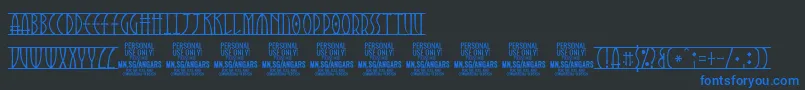 AngarsRunes PERSONAL Font – Blue Fonts on Black Background