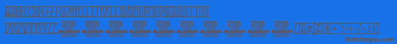 Weitere Informationen zur AngarsRunes PERSONAL-Schriftart AngarsRunes PERSONAL-Schriftart – Braune Schriften auf blauem Hintergrund