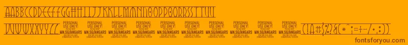 AngarsRunes PERSONAL-Schriftart – Braune Schriften auf orangefarbenem Hintergrund