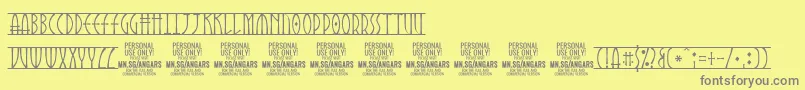 Weitere Informationen zur AngarsRunes PERSONAL-Schriftart AngarsRunes PERSONAL-Schriftart – Graue Schriften auf gelbem Hintergrund