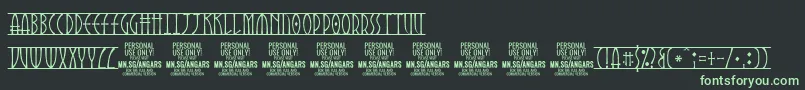 AngarsRunes PERSONAL-Schriftart – Grüne Schriften auf schwarzem Hintergrund