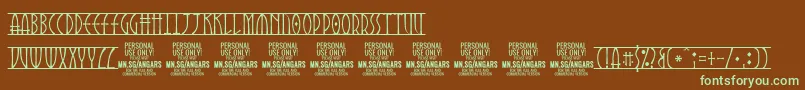 Шрифт AngarsRunes PERSONAL – зелёные шрифты на коричневом фоне