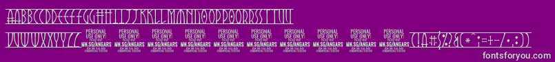 AngarsRunes PERSONAL-Schriftart – Grüne Schriften auf violettem Hintergrund