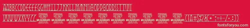 フォントAngarsRunes PERSONAL – 赤い背景に緑の文字