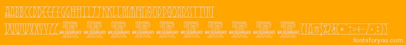 AngarsRunes PERSONAL-Schriftart – Rosa Schriften auf orangefarbenem Hintergrund